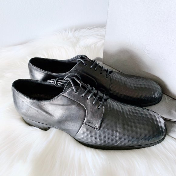 Alexander McQueen Dyed Black Oxford Leather Shoes main image 14